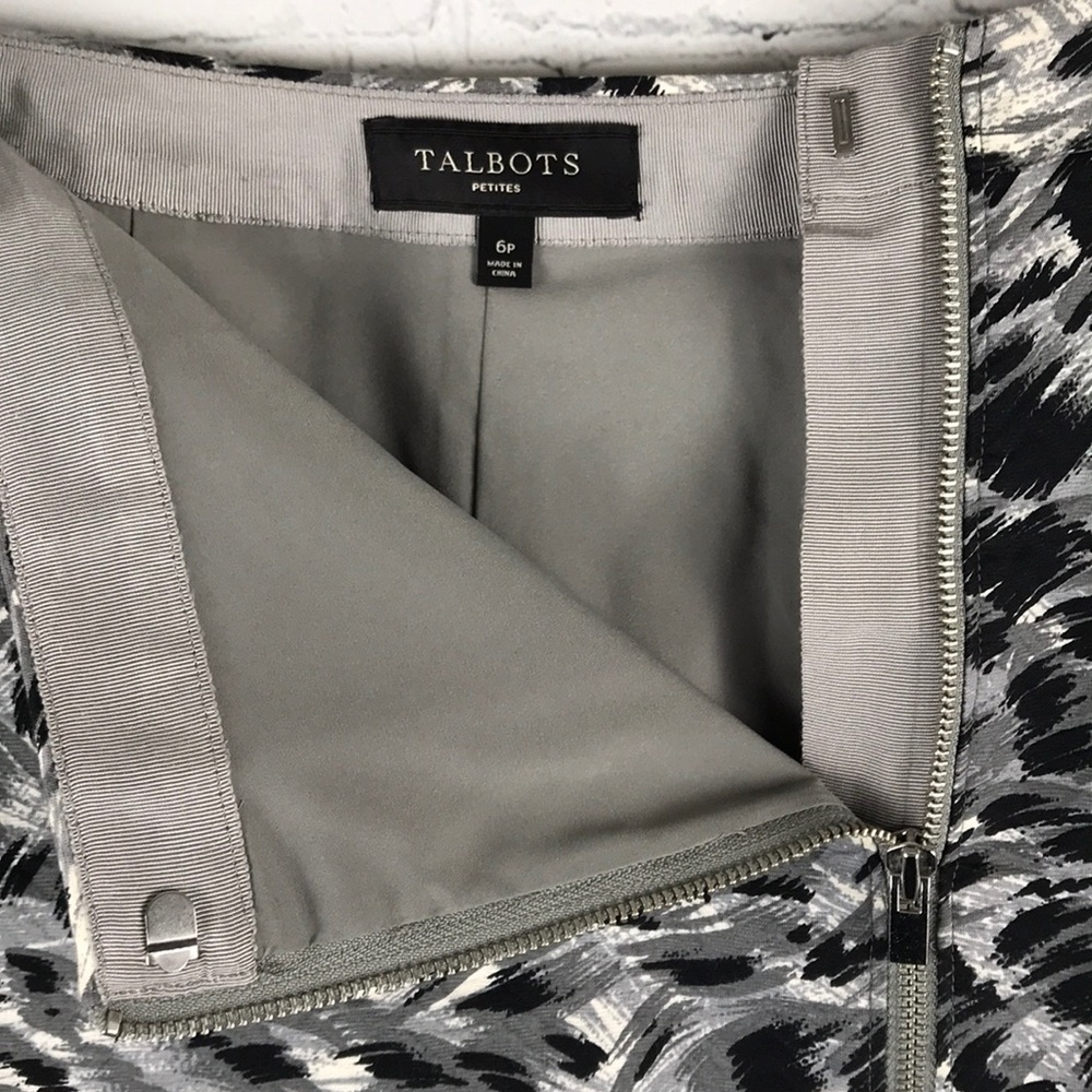 TALBOTS Zipper Leopard Print Skirt Lined 6P - Picture 6 of 9